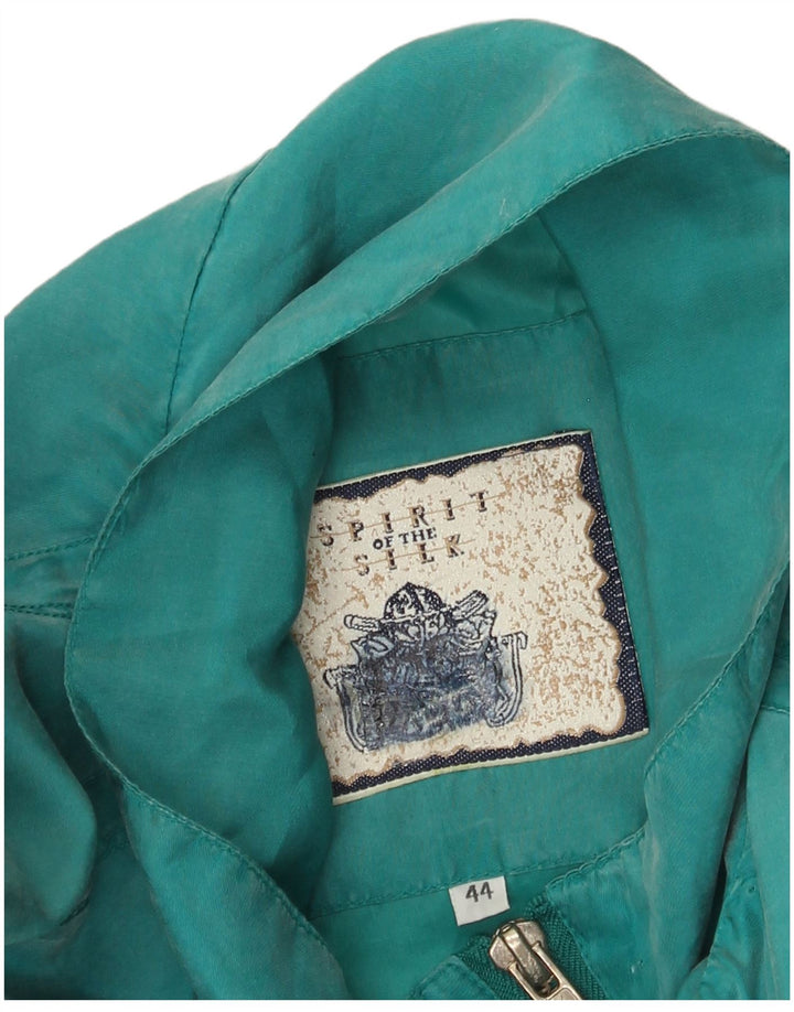 Vintage Damen Mantel IT 44 Medium Türkis Seide