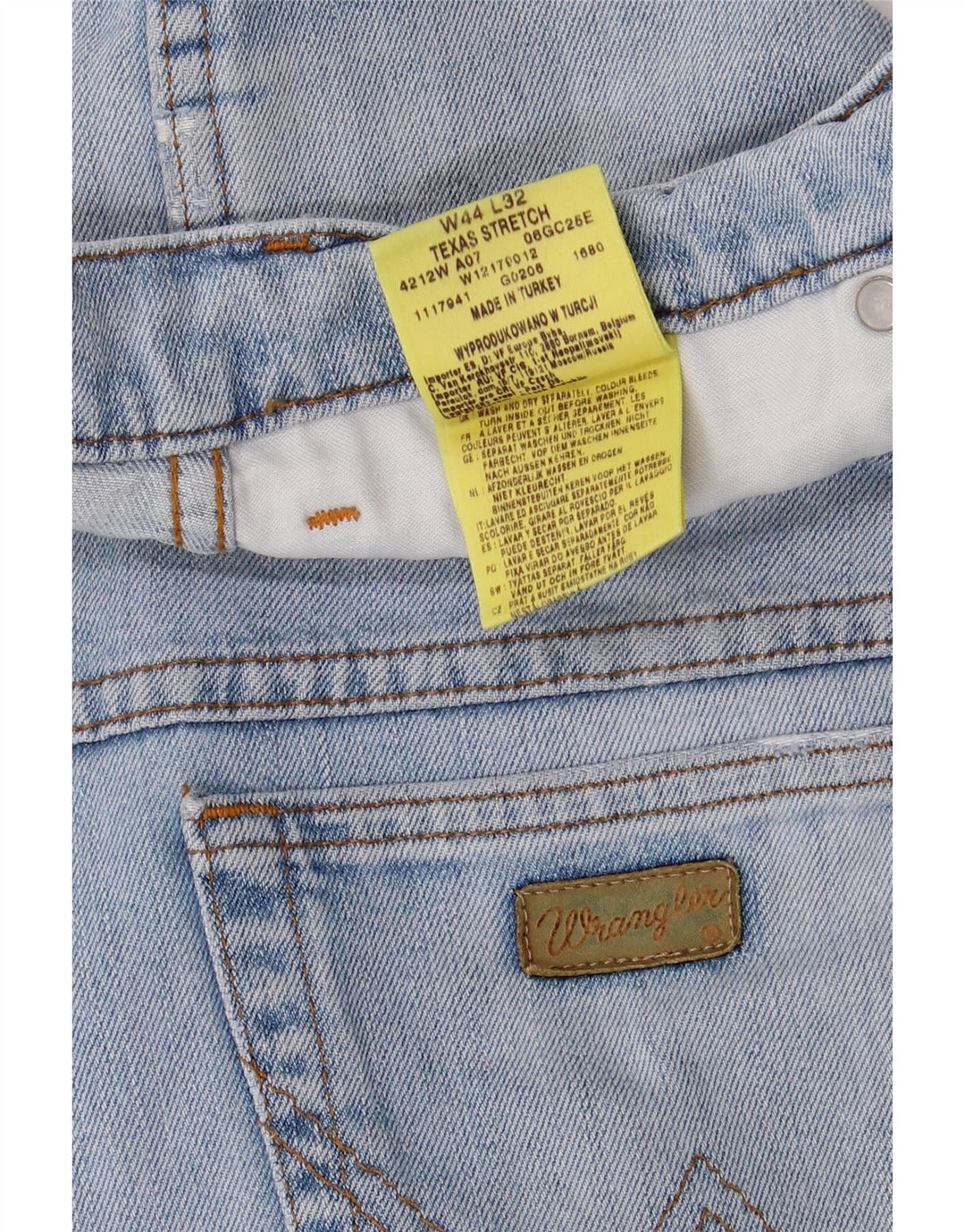 WRANGLER Herren Texas Stretch Straight Jeans W44 L28 Blaue Baumwolle