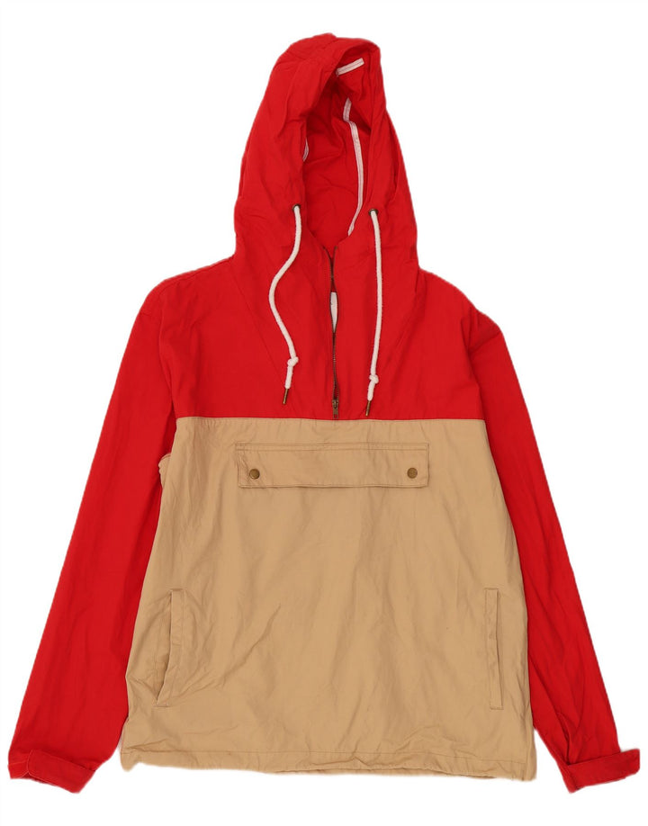 Flatbush Damen-Anorakjacke mit Kapuze, UK 16, Größe L, Rot, Colourblock-Baumwolle