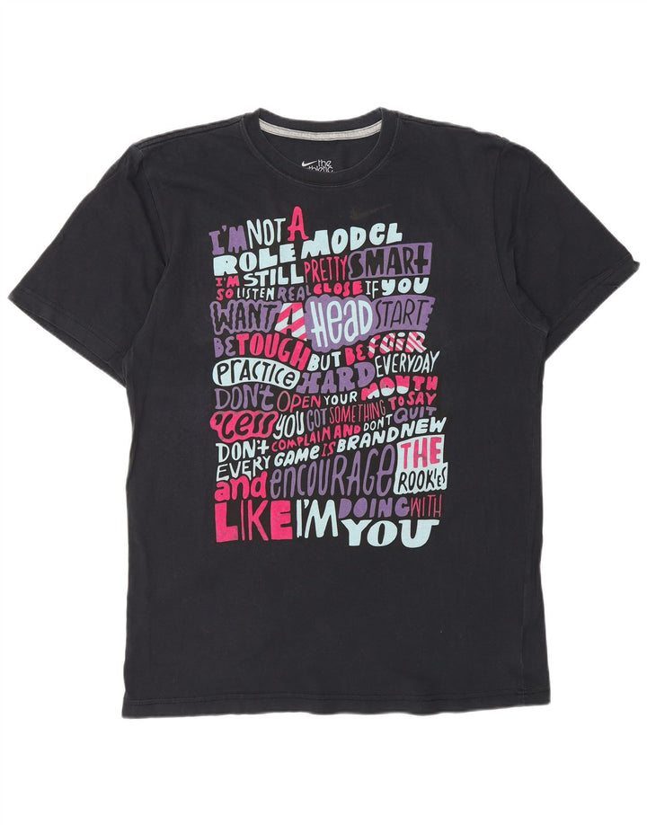 NIKE Mens Standard Fit Graphic T-Shirt Top Large Black
