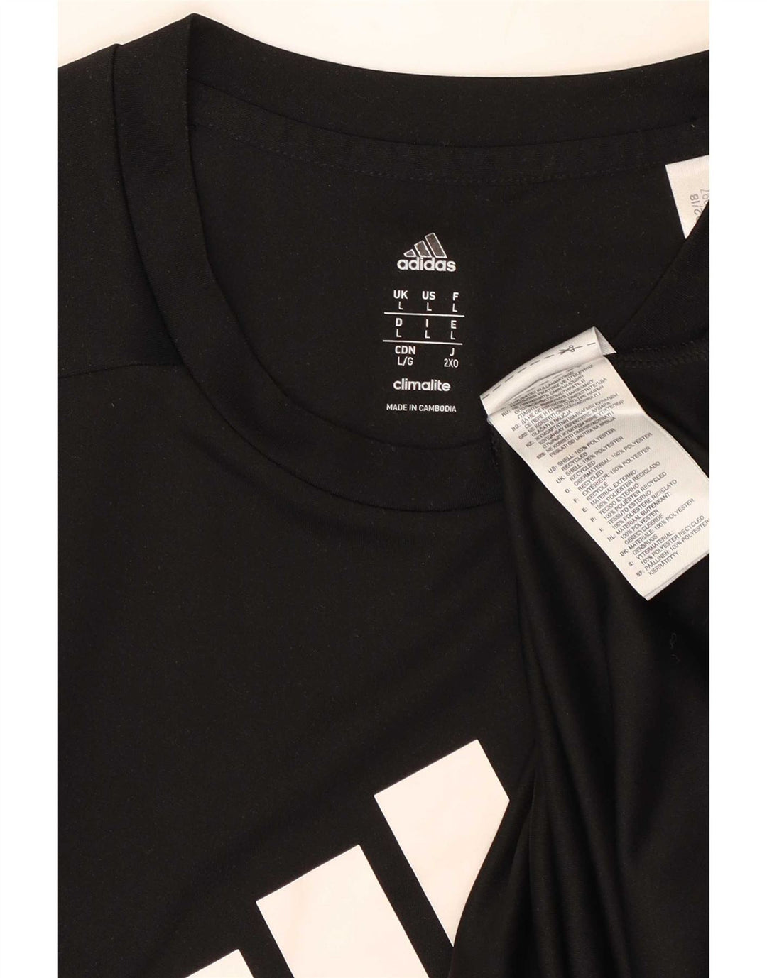 Adidas Herren Climalite Graphic T-Shirt Top Large Schwarz Polyester