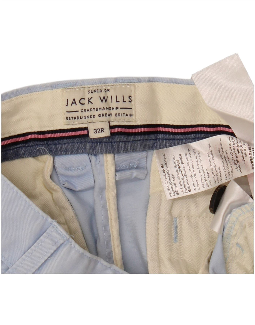 JACK WILLS Herren Chinoshorts W32 mittelblaue Baumwolle
