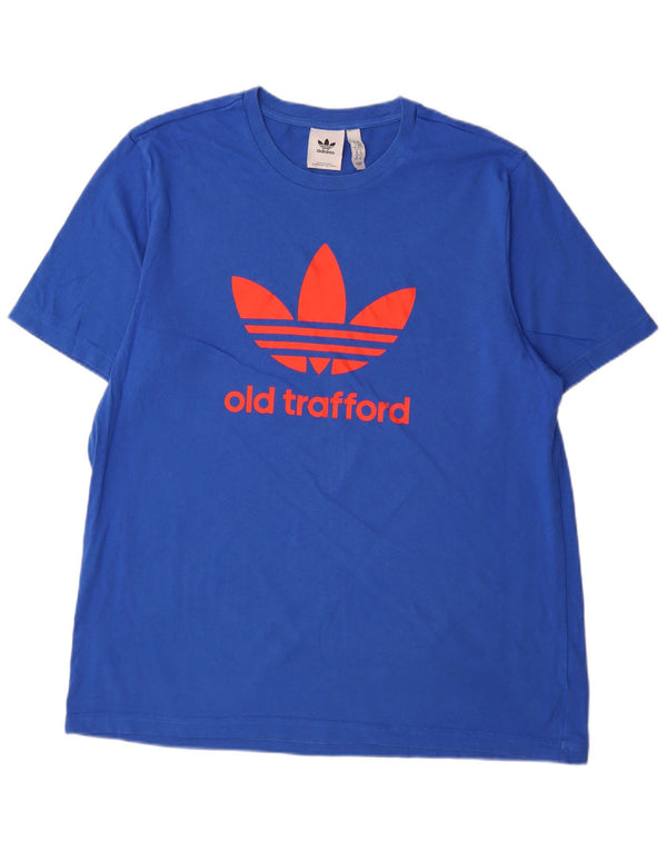 Adidas Herren Manchester United Graphic T-Shirt Top XL Blau Baumwolle