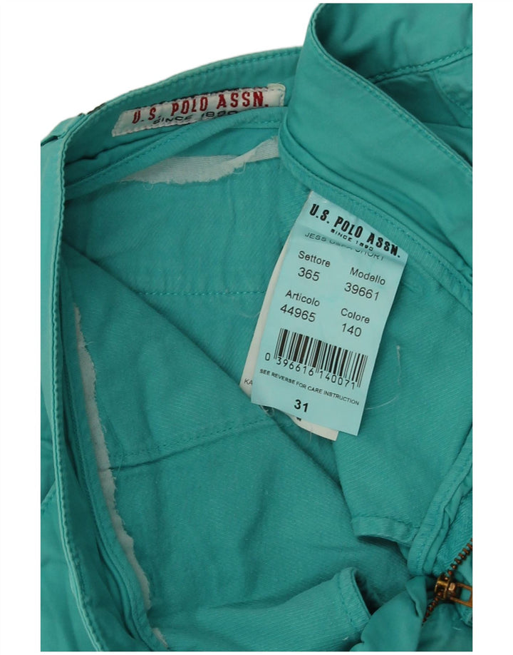 U.S. Polo Assn. Damen Hotpants W31 Mitteltürkis Baumwolle