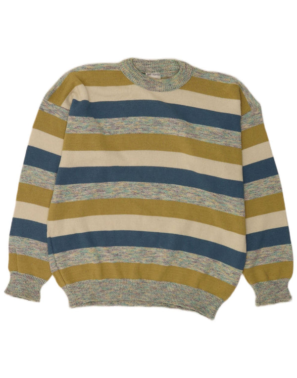 San Marco Herren-Pullover mit Rundhalsausschnitt, 2XL, mehrfarbig, gestreift, Baumwolle