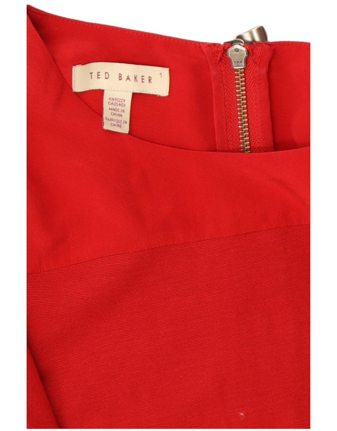 TED BAKER Damen Langarm-Basic-Kleid Größe 1 XS Rot