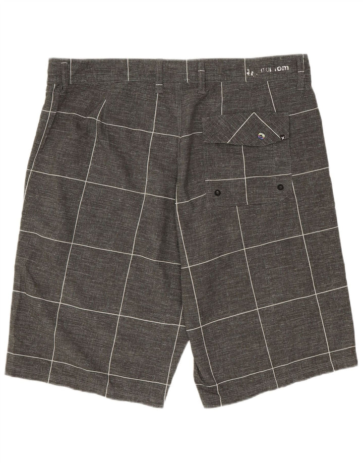 Hurley Herren Chinoshorts W34 Large Grau Geometrisch
