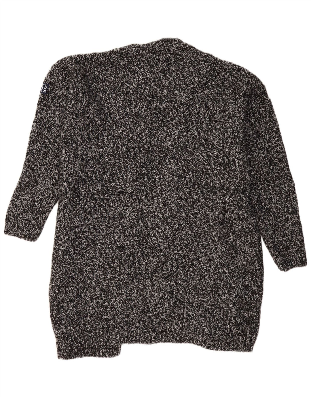 SUPERDRY Damen-Strickjacke in Übergröße, lang geschnitten, Gr. 18, XL, Grau meliert