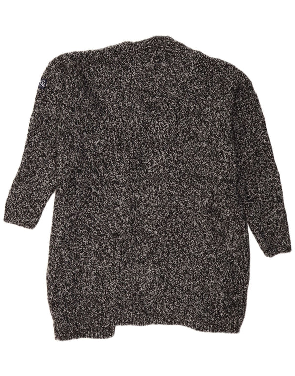 SUPERDRY Damen-Strickjacke in Übergröße, lang geschnitten, Gr. 18, XL, Grau meliert