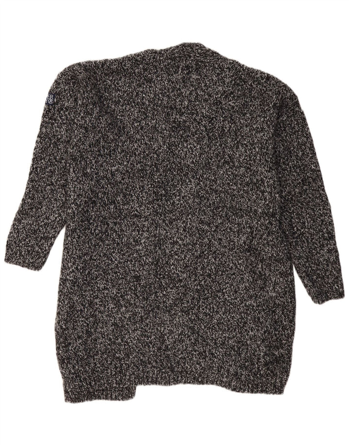 SUPERDRY Damen-Strickjacke in Übergröße, lang geschnitten, Gr. 18, XL, Grau meliert