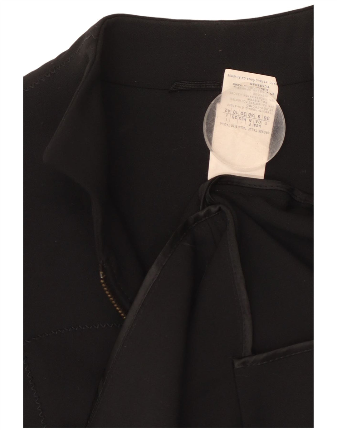 VINTAGE Damen Blazer Jacke UK 10 Small Schwarz Polyester