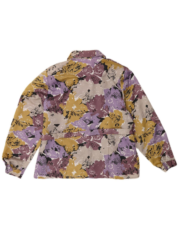 Vintage Damen Shirt UK 16 Großes mehrfarbiges Blumenmuster