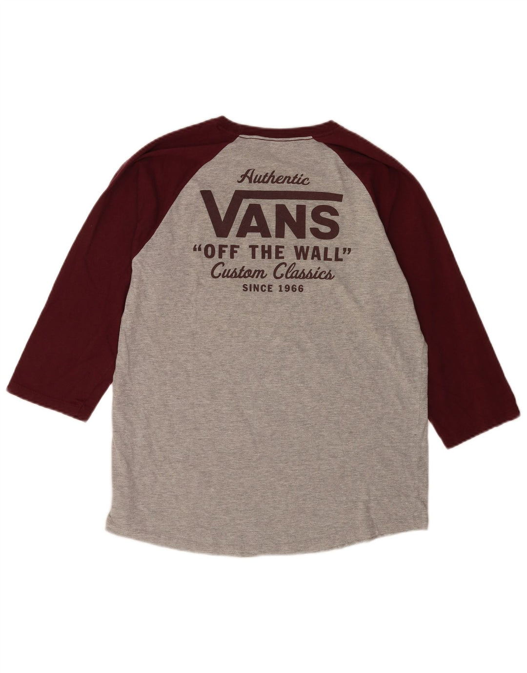 Vans Herren-Grafikoberteil mit 3/4-Ärmeln, groß, graue Farbblock-Baumwolle