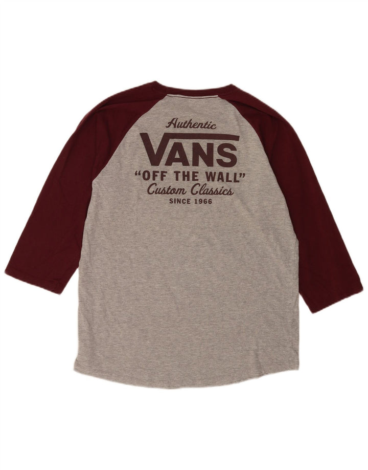 Vans Herren-Grafikoberteil mit 3/4-Ärmeln, groß, graue Farbblock-Baumwolle