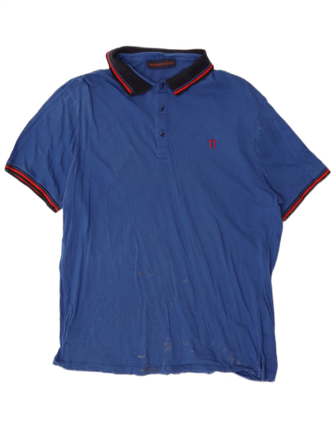 Trussardi Jeans Herren Poloshirt 2XL Blau Baumwolle