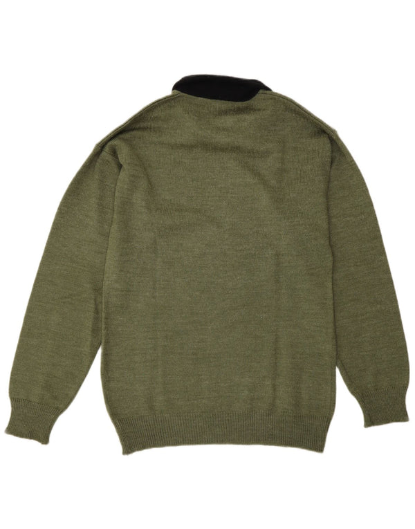 Vintage Herren-Pullover mit Rollkragen, Mittelgrün, Farbblock
