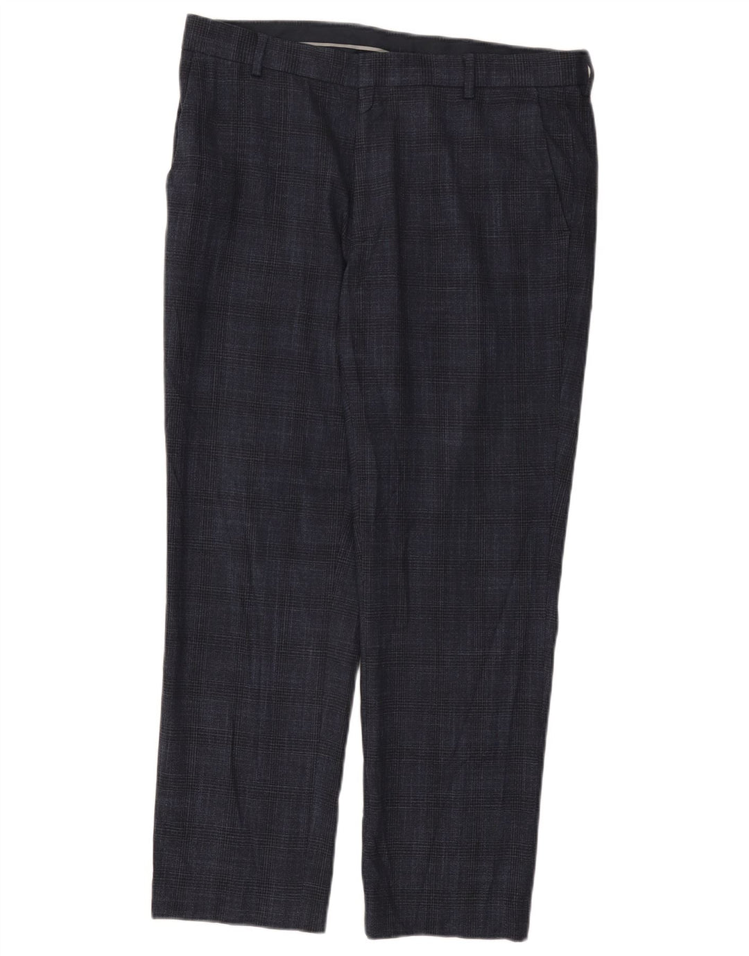 Marks & Spencer Herren-Chinohose W34 L29 Marineblauer Hahnentrittmuster