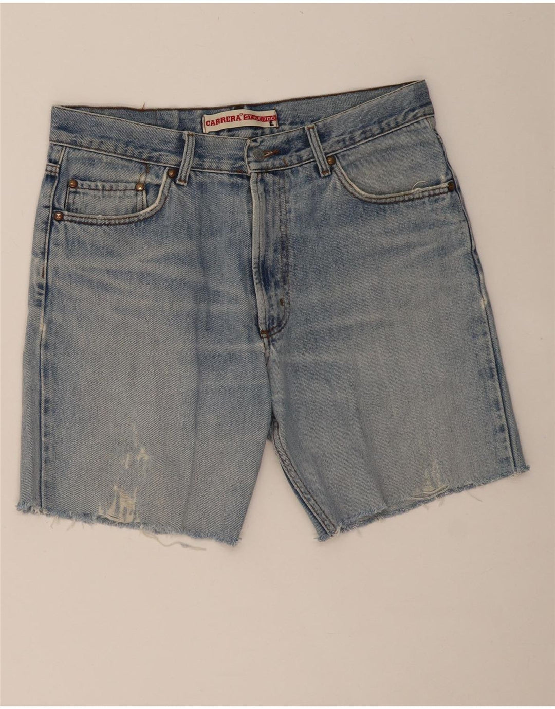 CARRERA Mens Distressed Denim Shorts W34 Large Blue Cotton