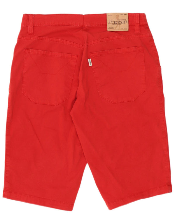 Jeckerson Damen Jeansshorts mit hoher Taille, mittelgroß, W30, rote Baumwolle