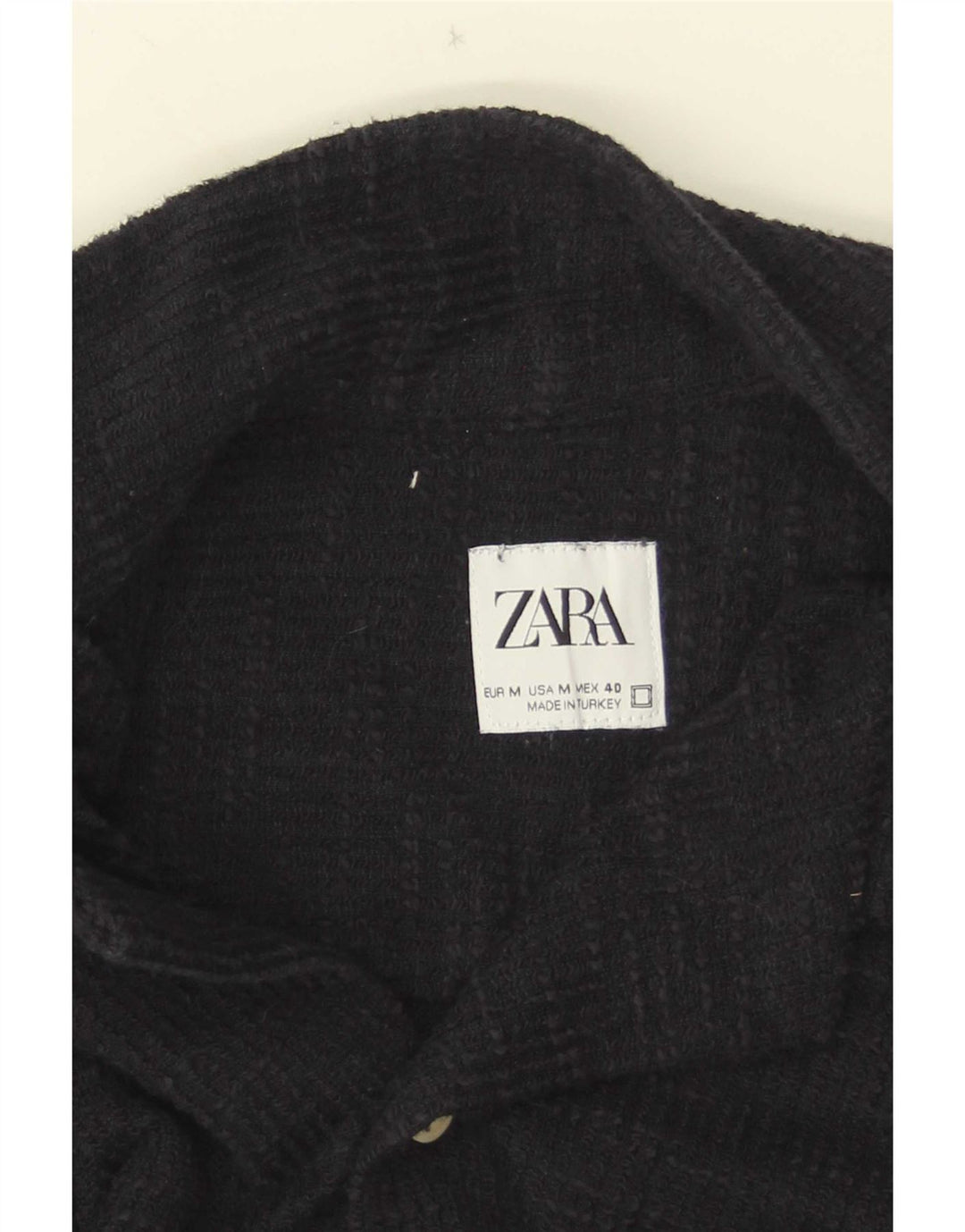 Zara Damen Kurzarmhemd Medium Marineblau