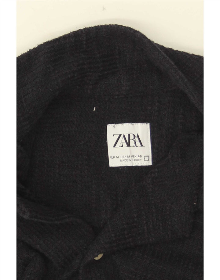 Zara Damen Kurzarmhemd Medium Marineblau