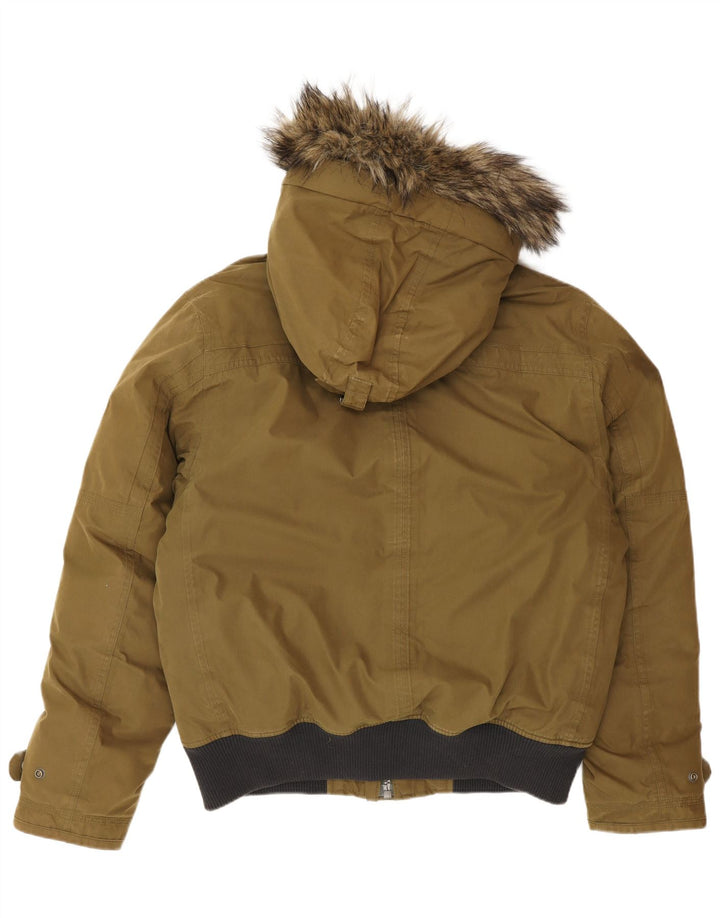 Timberland Herren-Jacke mit Kapuze, gepolstert, UK 40, Größe L, Khaki, Baumwolle