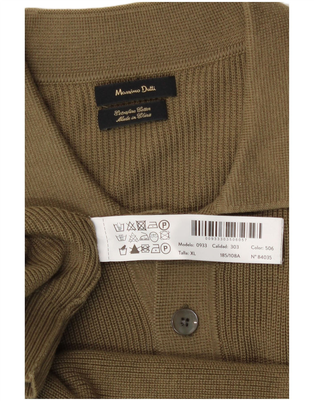 Massimo Dutti Herren-Pullover mit Rollkragen, XL, Khaki, Baumwolle