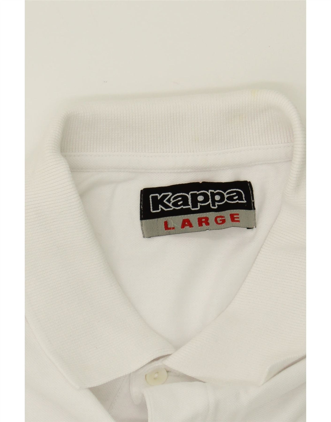 KAPPA Mens Polo Shirt Large White Cotton Vintage Kappa and Second-Hand Kappa from Messina Hembry 