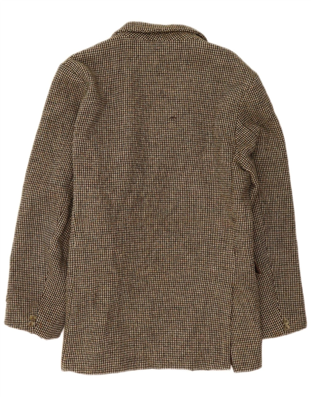 Harris Tweed Herren-Blazer mit 3 Knöpfen, UK 40, groß, braun kariert, Schurwolle
