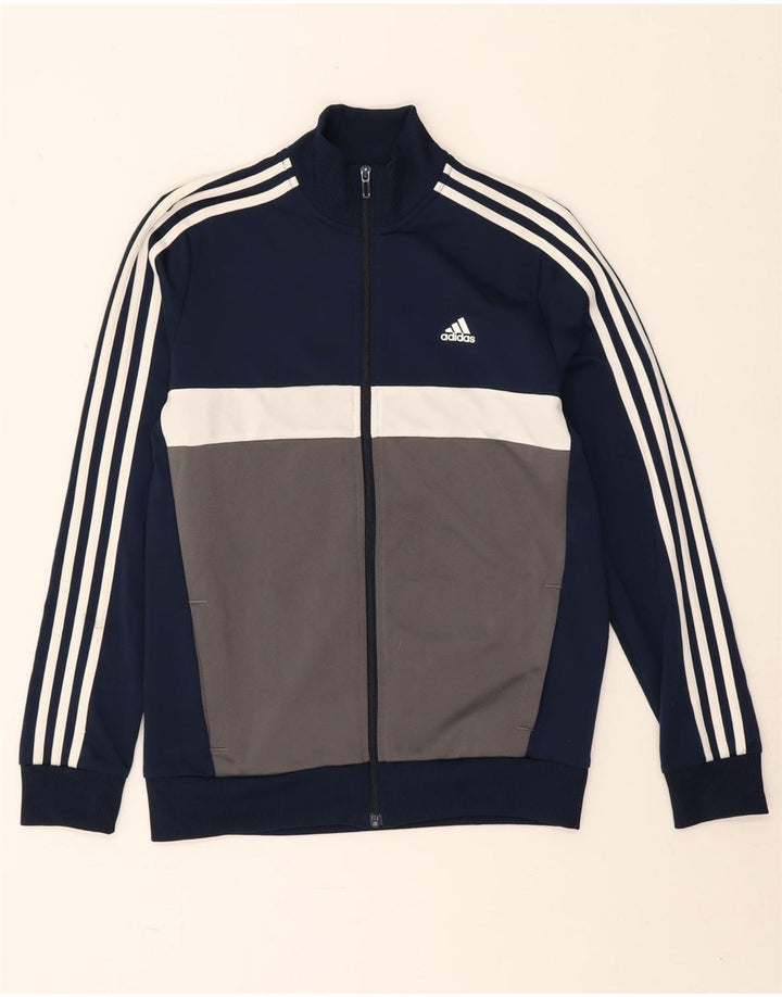 Adidas Jungen-Trainingsanzug-Top-Jacke, 13–14 Jahre, Marineblau, Farbblock