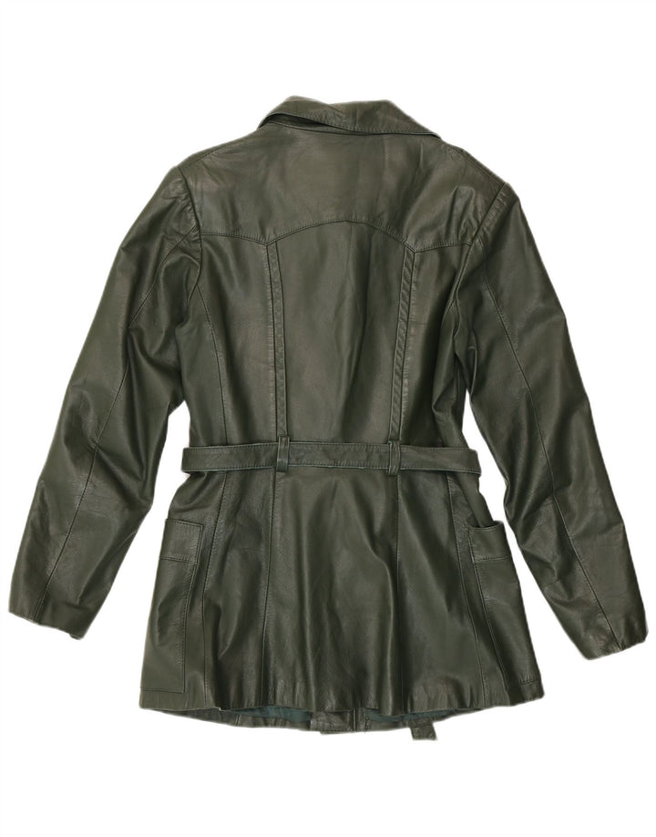 Vintage Damen Lederjacke IT 46 Large Grün