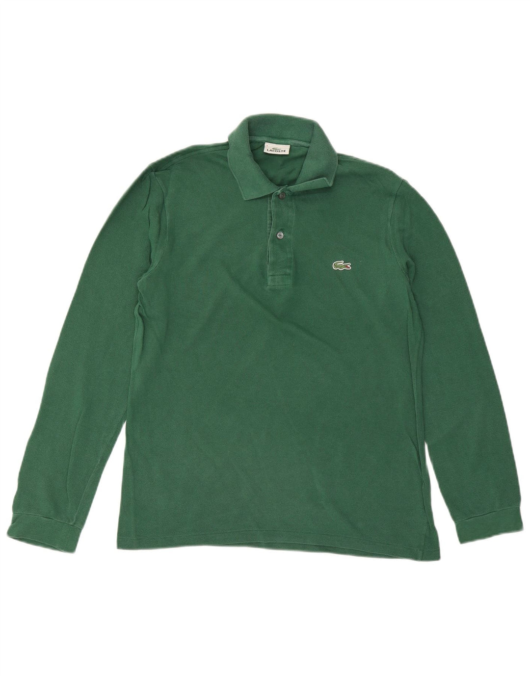 LACOSTE Herren-Langarm-Poloshirt, Größe 3, klein, grüne Baumwolle