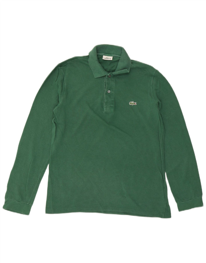 LACOSTE Herren-Langarm-Poloshirt, Größe 3, klein, grüne Baumwolle