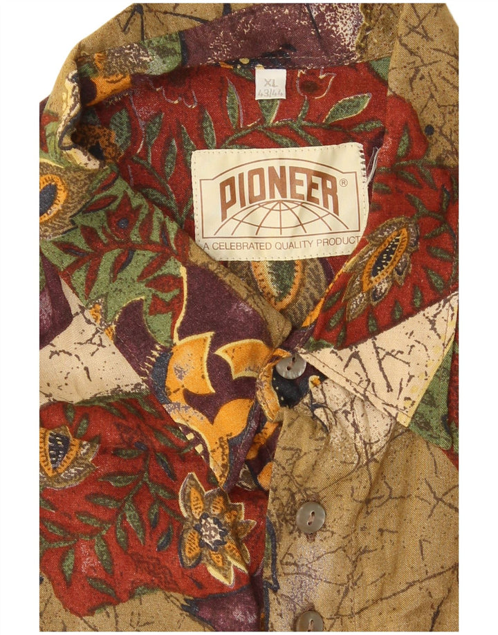 Pioneer Herrenhemd Größe 43/44 XL Mehrfarbiges Patchwork