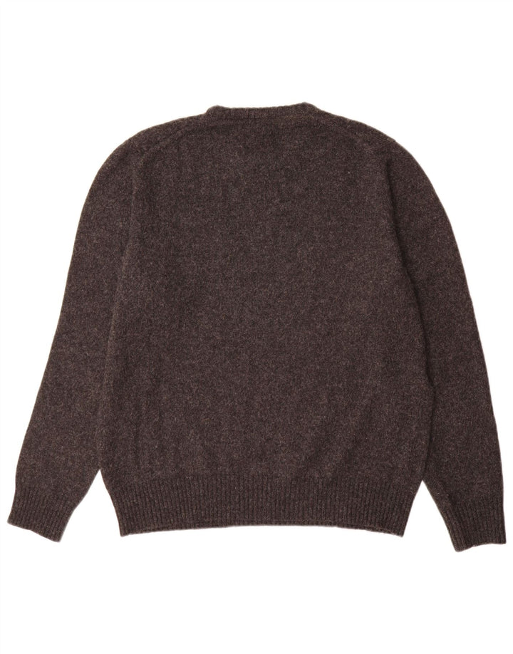 Trussardi Jeans Herren-Pullover mit Rundhalsausschnitt, große graue Wolle