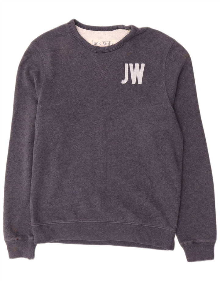 Jack Wills Herren-Sweatshirt mit Grafik, mittelgroß, marineblau, Baumwolle