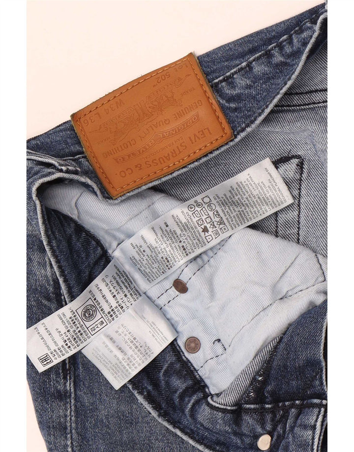 Levi's Herren 502 Tapered Jeans W34 L36 Blaue Baumwolle