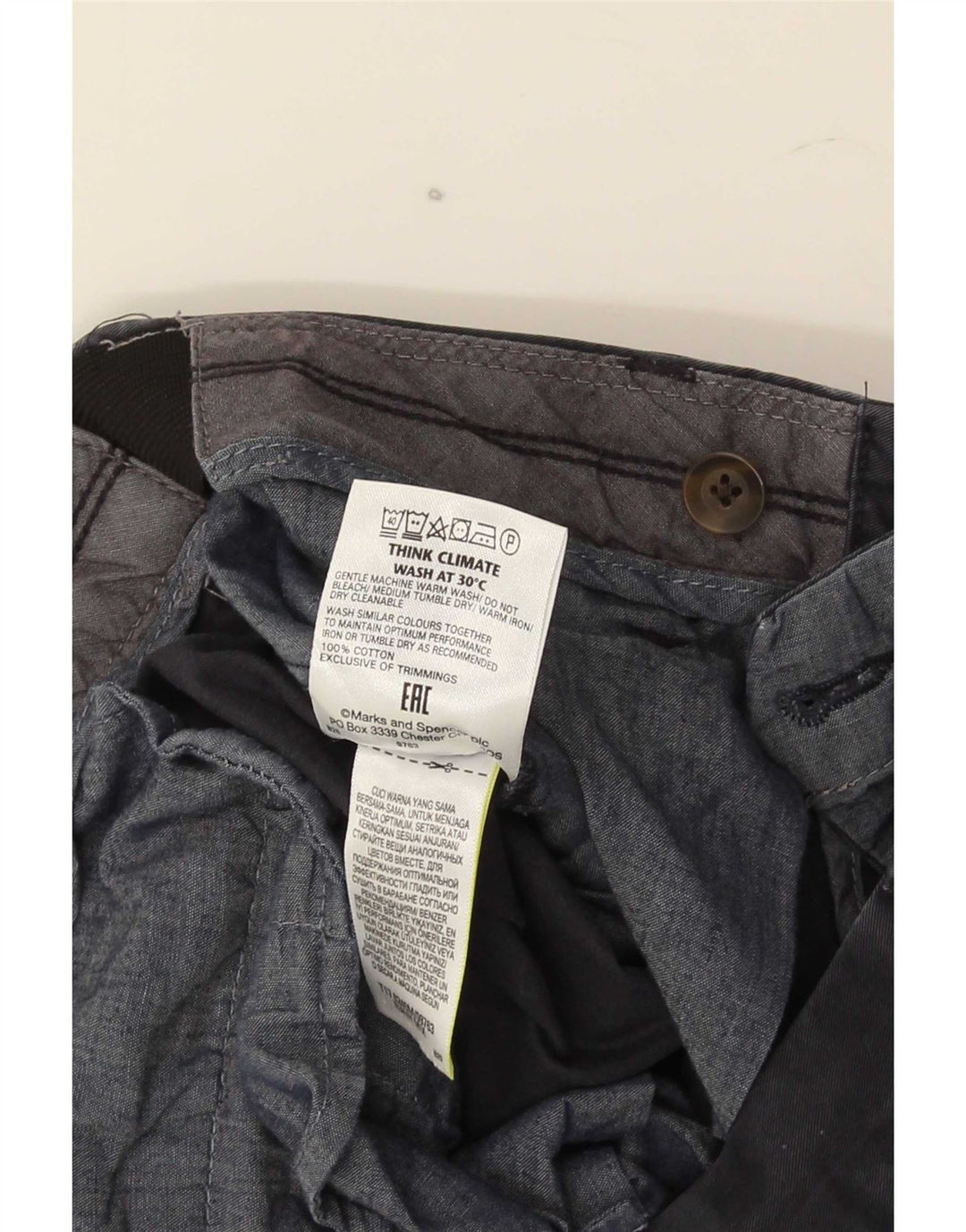 Marks & Spencer Herren-Chinohose, normal, W34, L29, Marineblau, Baumwolle
