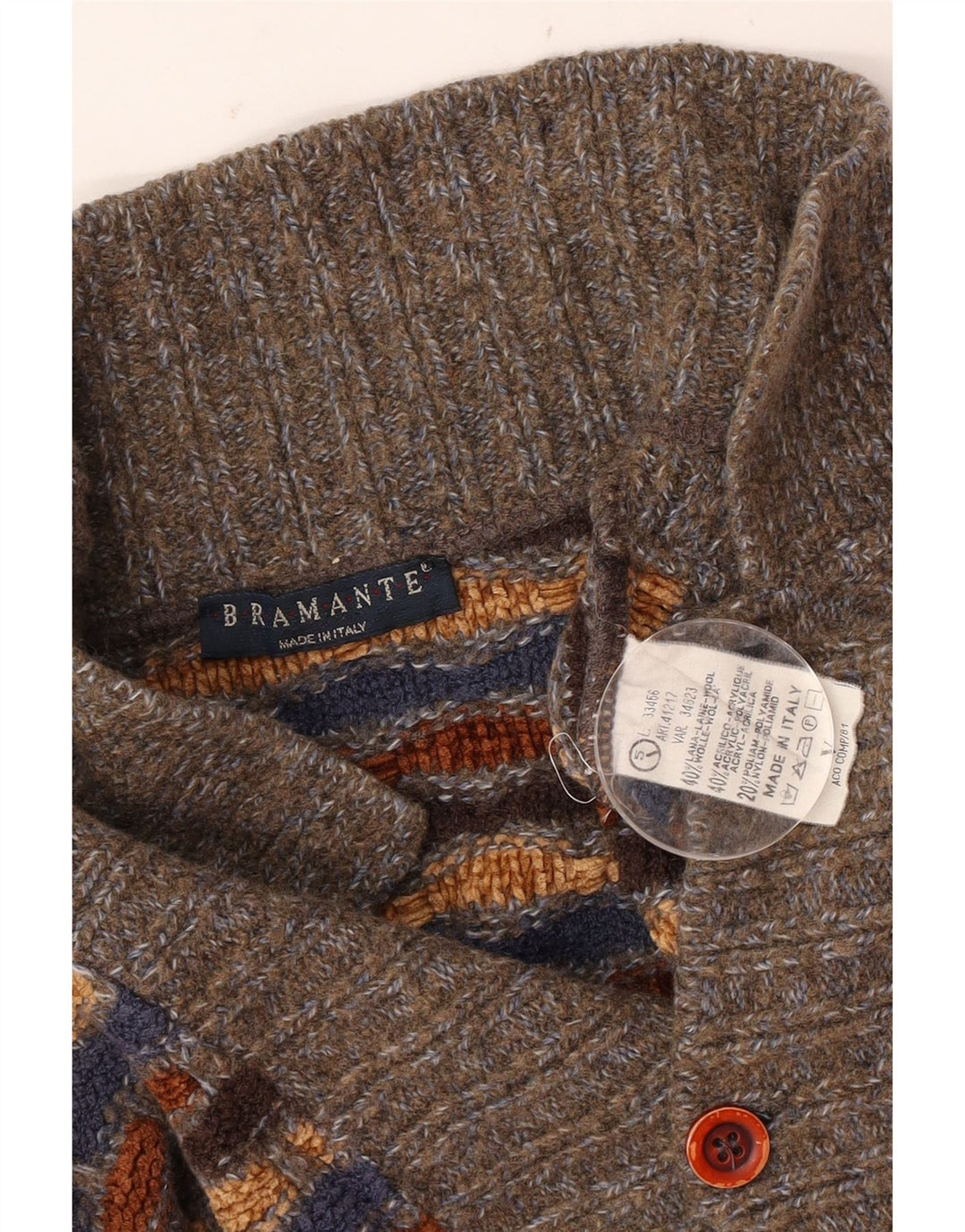 Bramante Herren-Pullover mit Polokragen, große, mehrfarbige, geometrische Wolle