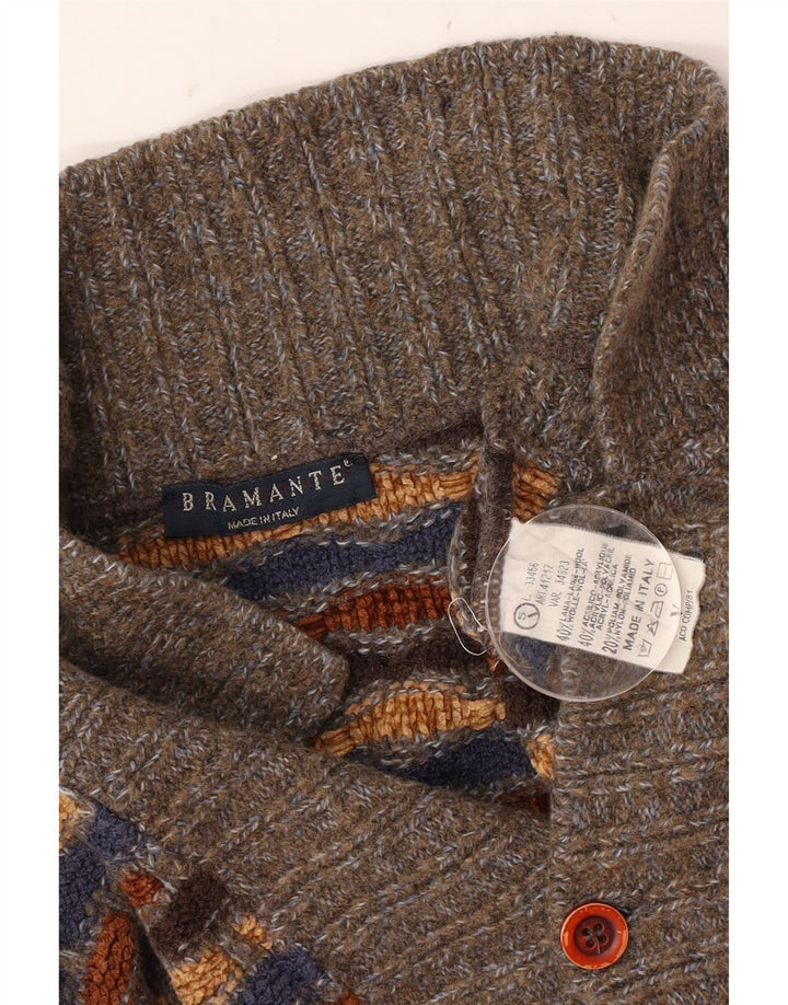 Bramante Herren-Pullover mit Polokragen, große, mehrfarbige, geometrische Wolle