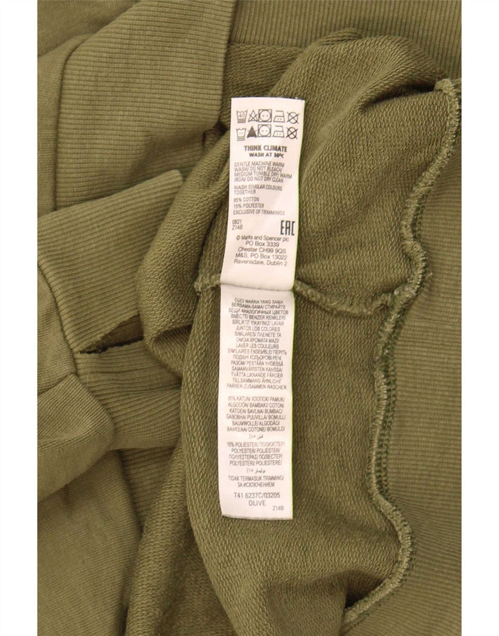 Marks & Spencer Damen Sweatshirt Pullover UK 16 Large Khaki Baumwolle