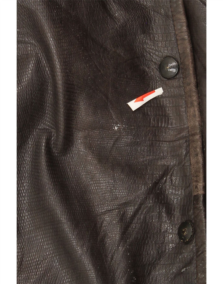 Vintage Damen Übergroße Lederjacke EU 44 XL Braunes Leder