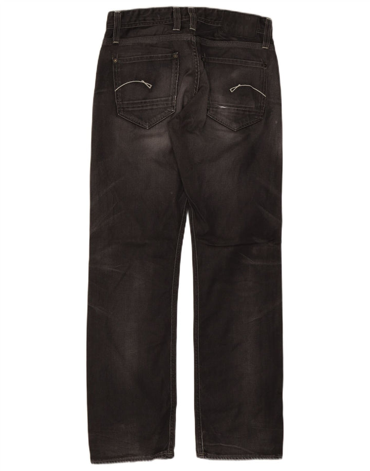 G-Star Herren Straight Jeans W32 L32 Schwarze Baumwolle