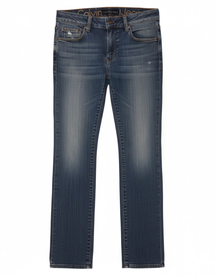 Calvin Klein Damen Slim Jeans W27 L34 Blaue Baumwolle