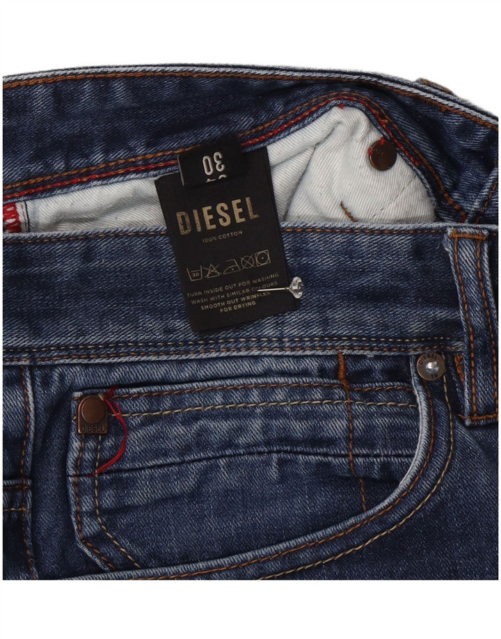 Diesel Herren Straight Jeans W34 L30 Blaue Baumwolle