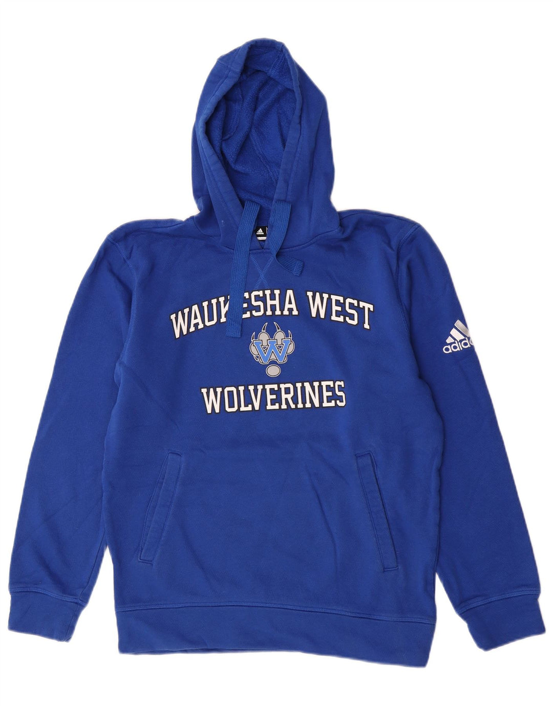 Adidas Herren Wolverines Graphic Hoodie Pullover Small Blau
