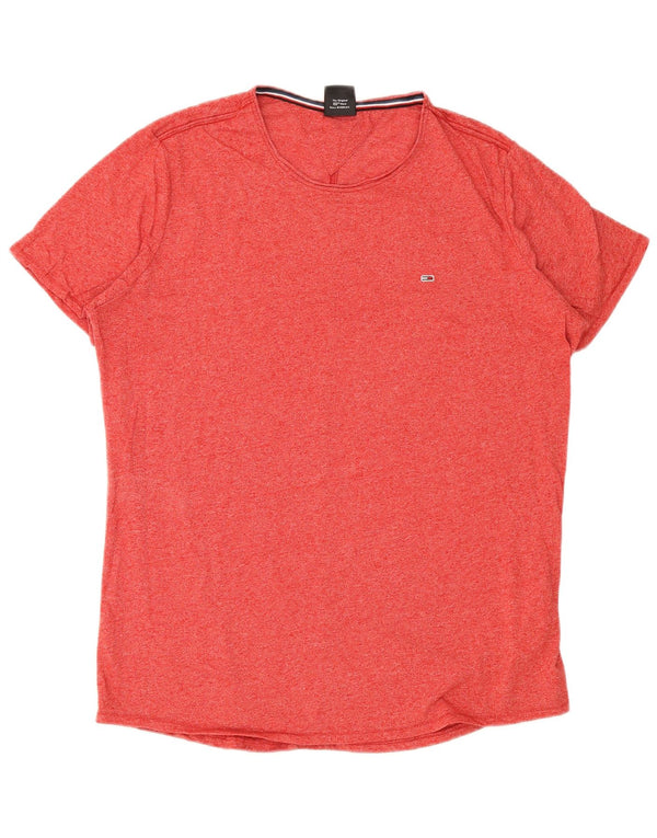 Tommy Hilfiger Herren T-Shirt Top 2XL rot gefleckte Baumwolle