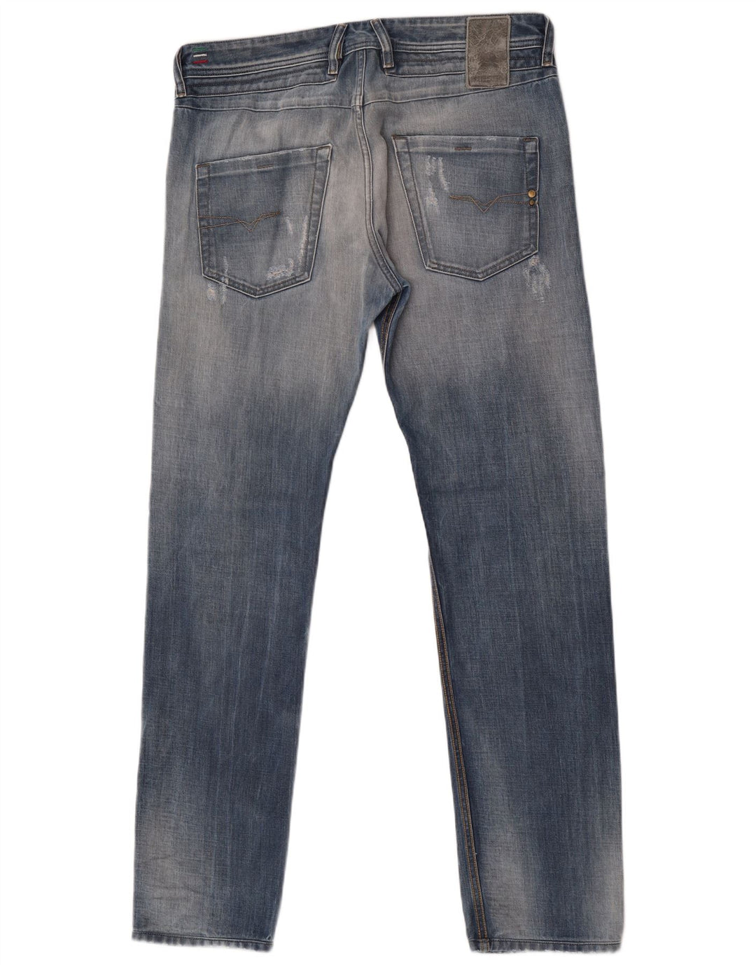 Diesel Herren Belther Distressed Straight Jeans W32 L34 Blaue Baumwolle