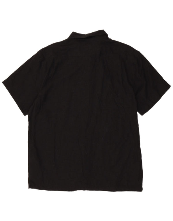 Billabong Herren Kurzarmhemd Large Schwarz Leinen