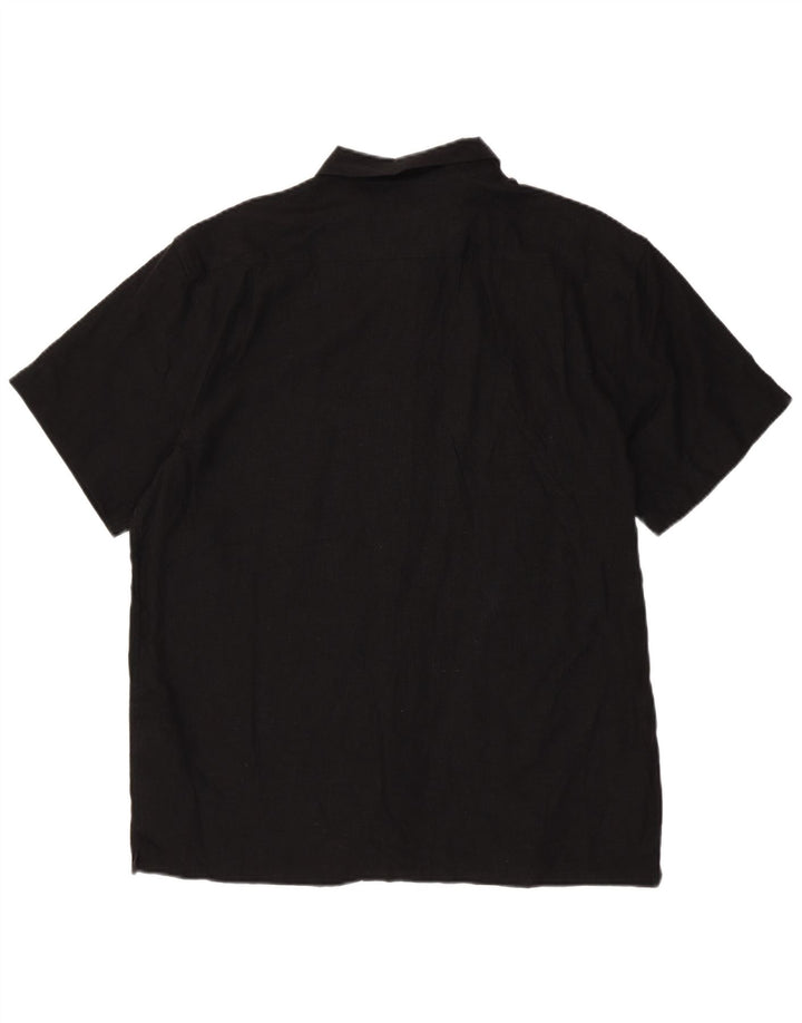 Billabong Herren Kurzarmhemd Large Schwarz Leinen